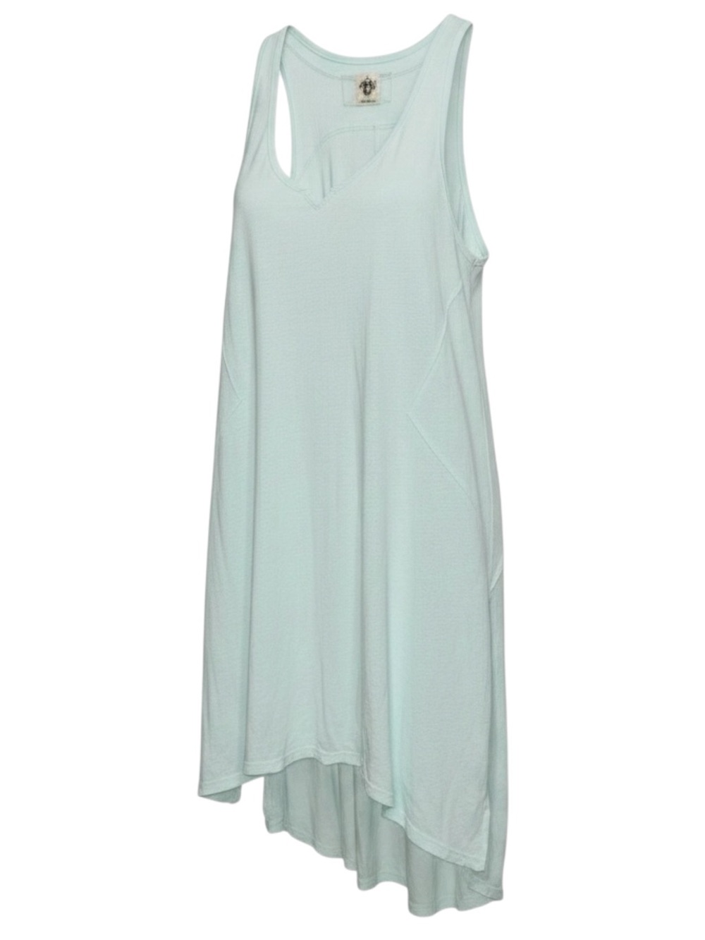 We The Free Light Mint Side-Slit Asymmetrical Hem Racerback Linen/Cotton Dress